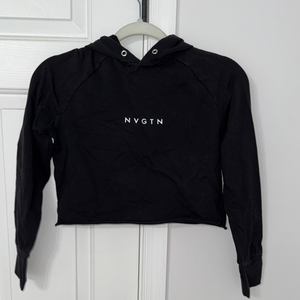 NVGTN Black Crop Hoodie Sweatshirt